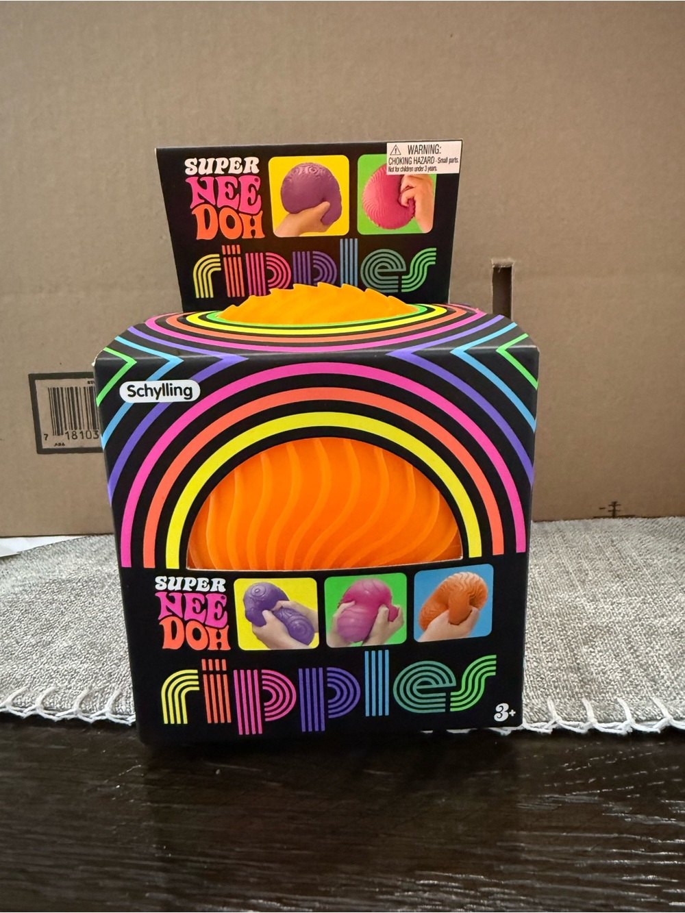 Super NeeDoh Ripples Squeeze Ball - Orange